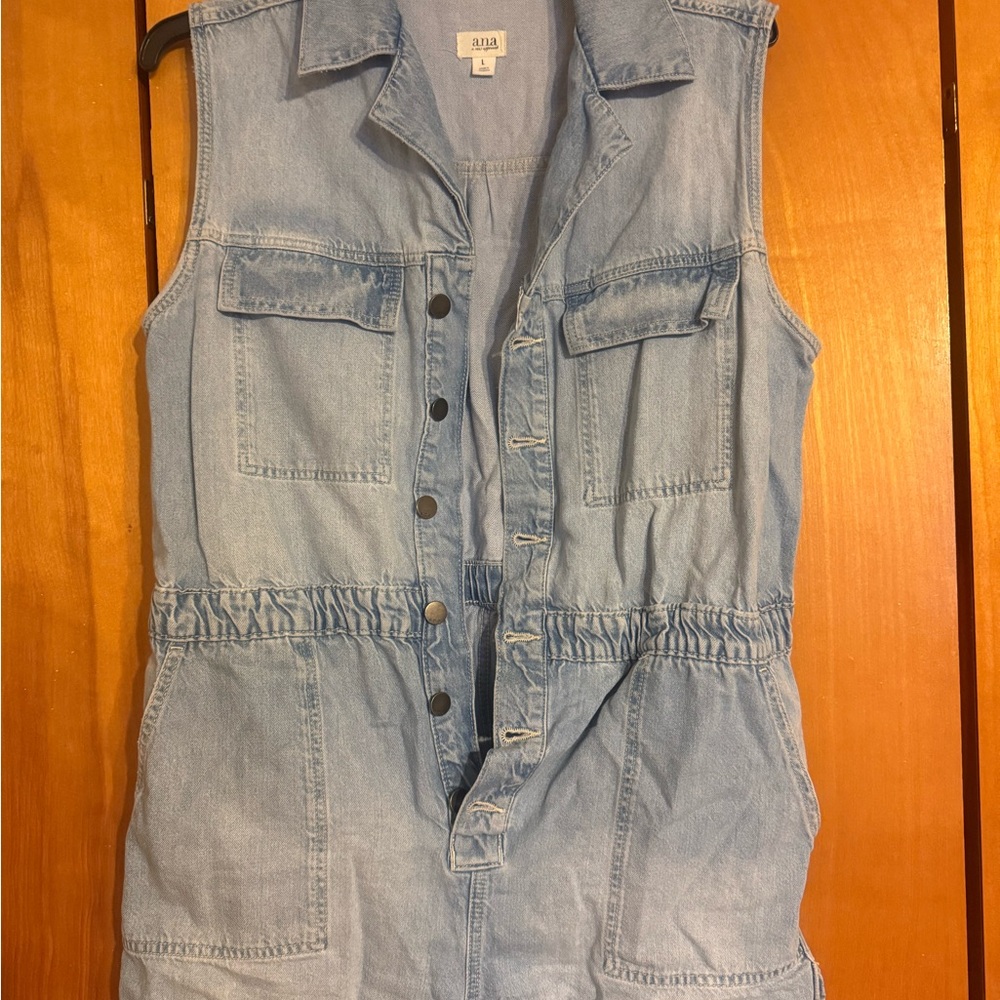 Light Blue Denim Sleeveless Vest